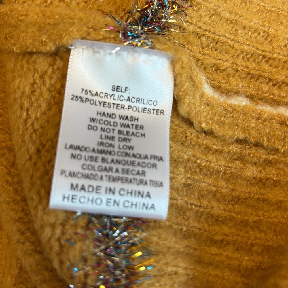 Listicle sweater sparkle stripe fold down neckline long sleeves  Sz small NWT - Picture 9 of 10